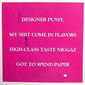 High Class poster by Kate Brady close up of lyrics detail